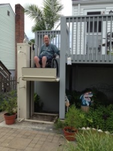 Mac's PL-72 taller vertical platform wheelchair lift for raised porches and decks in Las Vegas - ELECTROPEDIC