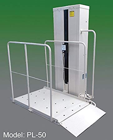 Mac's PL-50 wheelchair porch lift providing compact access to a mobile home entry instead of a long ramp in Las Vegas - ELECTROPEDIC